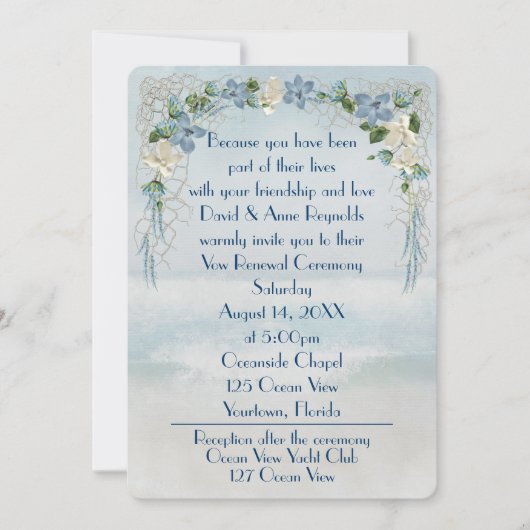 Erneuerbare Blume Arch über Wasserfarbe im Ozean Einladung (Vorderseite)