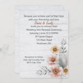 Erneuerbare Blume auf weißem Holz Einladung (Vorne/Hinten)