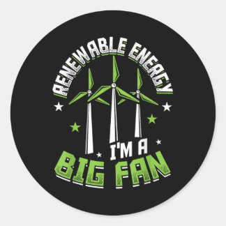 Erneuerbare Energie ist ein großes Fan-Umweltprogr Runder Aufkleber