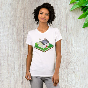 Erneuerbare-Energie-Öko-Haus mit Solarmodulen T-Shirt
