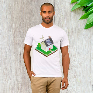 Erneuerbare-Energie-Öko-Haus mit Solarmodulen T-Shirt