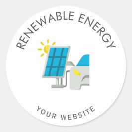 Erneuerbare Energien Einfaches Textformat Runder Aufkleber