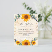 Erneuerbare Sonnenblumen Eukalyptus Goldene Herzen Einladungspostkarte (Stehend Vorderseite)