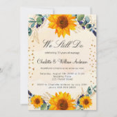 Erneuerbare Sonnenblumen Eukalyptus Herz Luxus Einladung (Vorderseite)