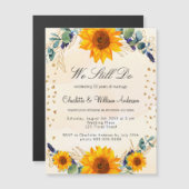 Erneuerbare Sonnenblumen Eukalyptus Herz Luxus Magneteinladung (Vorne/Hinten)