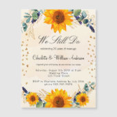 Erneuerbare Sonnenblumen Eukalyptus Herz Luxus Magneteinladung (Vorderseite)