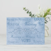 Erneuerliche Hochzeitsstimmen - Blaue Texturen Einladung (Stehend Vorderseite)