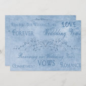 Erneuerliche Hochzeitsstimmen - Blaue Texturen Einladung (Vorne/Hinten)