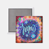 Erneuern Hübscher Blauer Spaß Inspirierend Blumen- Magnet (Vorderseite/Rückseite)