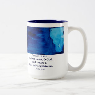 ERNEUERN SIE EINEN RECHTEN GEIST INNERHALB ICH ZWEIFARBIGE TASSE