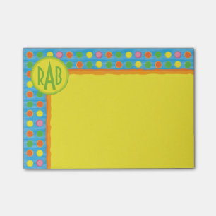 Erneuern Sie - fruchtige bunte Tupfen auf Post-it Klebezettel