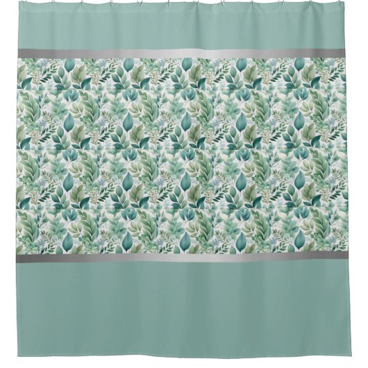 Erneuern Sie Ihre Raumkapsel Grün & Silber Duschvorhang (Vorderseite)