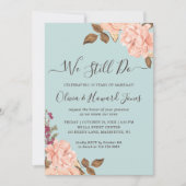 Erneuern wir noch Aqua Blue Blush Floral Einladung (Vorderseite)