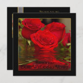 Erneuerung der Ehefrauen - Rot-Romantische Rose/ei Einladung (Vorne/Hinten)