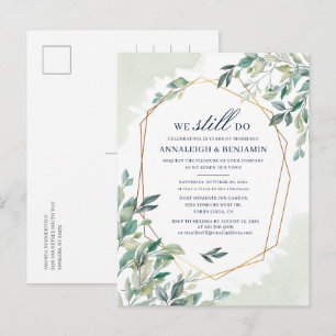 Erneuerung der Eucalyptus-Hochzeit Elegante Hochze Einladungspostkarte
