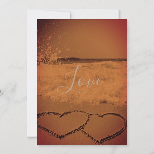 Erneuerung der Sonnenuntergang-Hochzeitsstimmung Einladung (Rückseite)