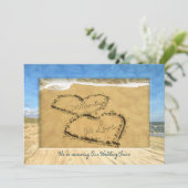 ERNEUERUNG DER VOWS BEACH INVIATION - ZWEI HERZEN EINLADUNG (Stehend Vorderseite)