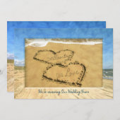 ERNEUERUNG DER VOWS BEACH INVIATION - ZWEI HERZEN EINLADUNG (Vorne/Hinten)