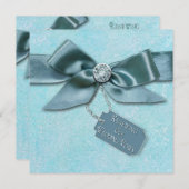 ERNEUERUNG DER VOWS-EINLADUNG - BLAU/RIBBON EINLADUNG (Vorne/Hinten)