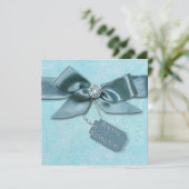 ERNEUERUNG DER VOWS-EINLADUNG - BLAU/RIBBON EINLADUNG (Stehend Vorderseite)