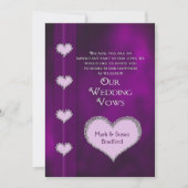 ERNEUERUNG DER VOWS-EINLADUNG - LILA - HERZEN EINLADUNG (Vorderseite)