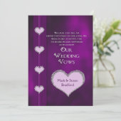 ERNEUERUNG DER VOWS-EINLADUNG - LILA - HERZEN EINLADUNG (Stehend Vorderseite)