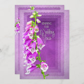 ERNEUERUNG DER VOWS-EINLADUNG - PURPLE-BLUMEN EINLADUNG (Vorne/Hinten)