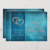 ERNEUERUNG DER VOWS-EINLADUNG - ZWEI HERZEN/BLUES EINLADUNG (Vorne/Hinten)