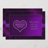 ERNEUERUNG DER WÄHRUNGEN - EINLADUNG - LILA/HERZ (Vorne/Hinten)