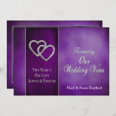 ERNEUERUNG DER WÄHRUNGEN EINLADUNG-ZWEI HÖREN/LILA EINLADUNG (Vorne/Hinten)