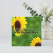 ERNEUERUNG DER WÄSCHE - EINLADUNGEN - SONNENBLUMEN (Stehend Vorderseite)