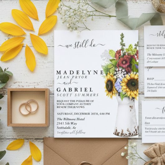 Erneuerung der Wasserfarbe Whimsical Sonnenblumen