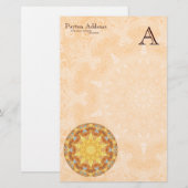 Erneuerungs-Mandala-Monogramm-Briefpapier Briefpapier (Vorne/Hinten)