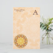 Erneuerungs-Mandala-Monogramm-Briefpapier Briefpapier (Stehend Vorderseite)