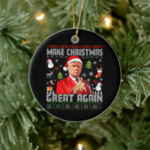 ERNEUT GROSSARTIGE CHRISTMAS   Trump Keramik Ornament