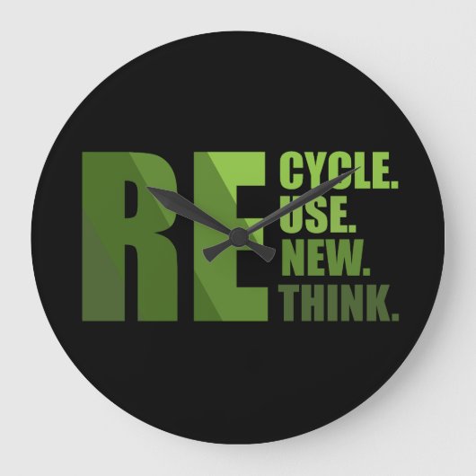 Erneute Neuüberlegung der Wiederverwendung gerecyc Große Wanduhr (Vorderseite)