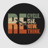 Erneute Neuüberlegung der Wiederverwendung gerecyc Große Wanduhr (Vorderseite)