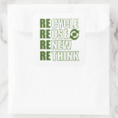 Erneute Neuüberlegung der Wiederverwendung gerecyc Quadratischer Aufkleber (Tasche)