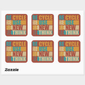 Erneute Neuüberlegung der Wiederverwendung gerecyc Quadratischer Aufkleber (Blatt)