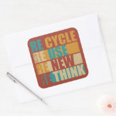 Erneute Neuüberlegung der Wiederverwendung gerecyc Quadratischer Aufkleber (Umschlag)