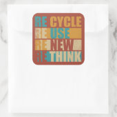 Erneute Neuüberlegung der Wiederverwendung gerecyc Quadratischer Aufkleber (Tasche)