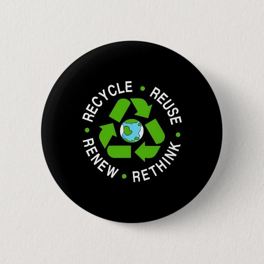 Erneute Nutzung gerecycelt Erdatmosphäre neu überd Button (Vorderseite)