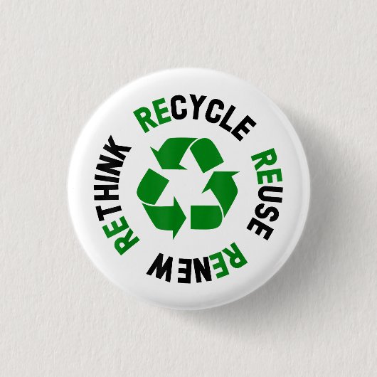 Erneute Nutzung gerecycelt Erdatmosphäre neu überd Button (Vorderseite)