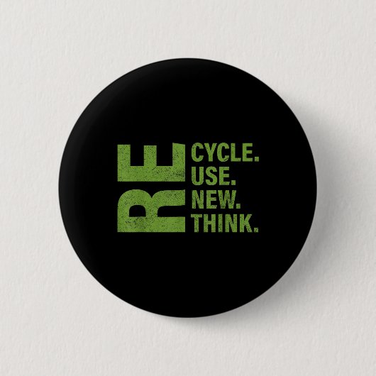 Erneute Nutzung gerecycelt Erdatmosphäre neu überd Button (Vorderseite)