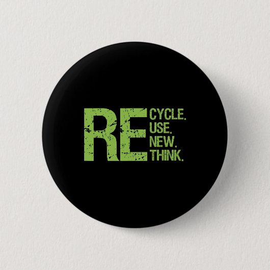 Erneute Nutzung gerecycelt Erdatmosphäre neu überd Button (Vorderseite)