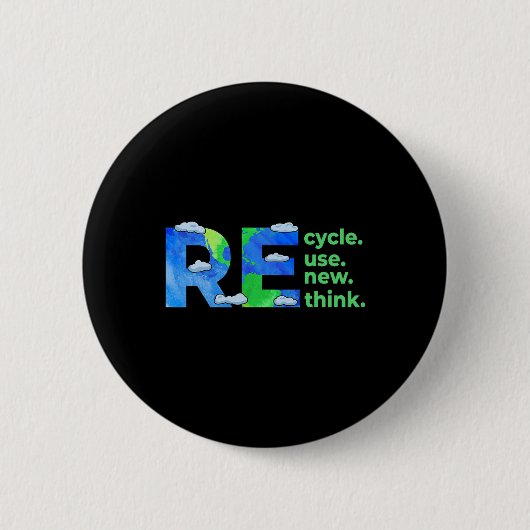Erneute Nutzung gerecycelt Erdatmosphäre neu überd Button (Vorderseite)