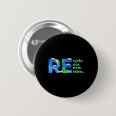 Erneute Nutzung gerecycelt Erdatmosphäre neu überd Button (Vorne & Hinten)