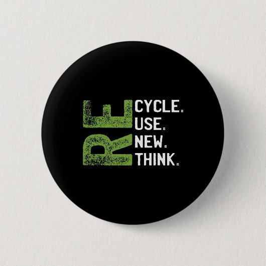 Erneute Nutzung gerecycelt Erdatmosphäre neu überd Button (Vorderseite)