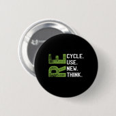 Erneute Nutzung gerecycelt Erdatmosphäre neu überd Button (Vorne & Hinten)