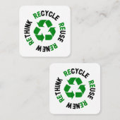 Erneute Nutzung gerecycelt Erdatmosphäre neu überd Quadratische Visitenkarte (Vorne/Hinten)